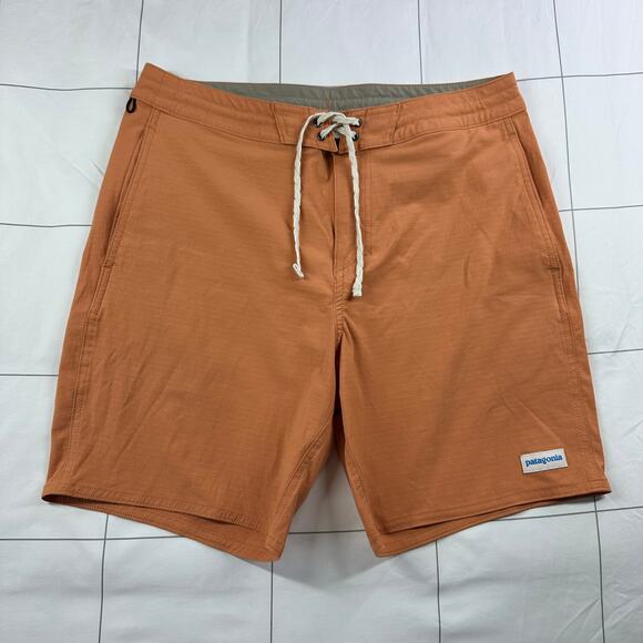 Patagonia Shorts Mens 31 Orange Home Waters Hybrid Athletic Ripstop Beach Active - Picture 1 of 12